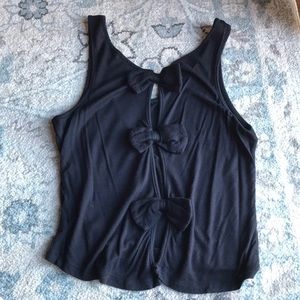 Black open back with ties